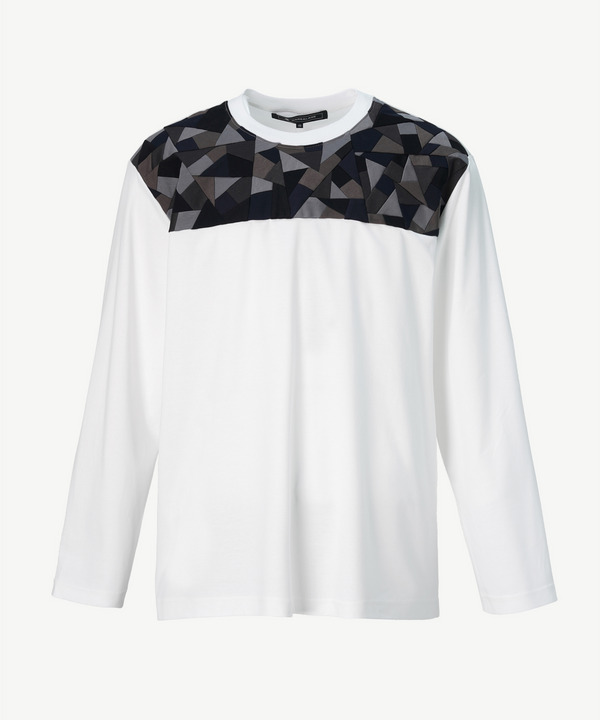 YOKE PATCHWORK LONG SLEEVE TEE 詳細画像 WHITE 1