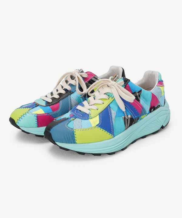 RECOUTURE X ANREALAGE PATCHWORK GERMAN TRAINER 詳細画像 BLUE 1