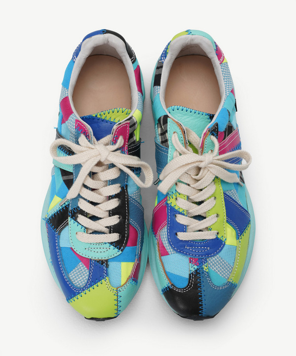 RECOUTURE X ANREALAGE PATCHWORK GERMAN TRAINER 詳細画像 BLUE 6