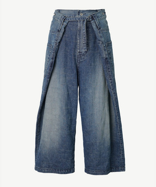 WRAP AZ  WASH DENIM PANTS