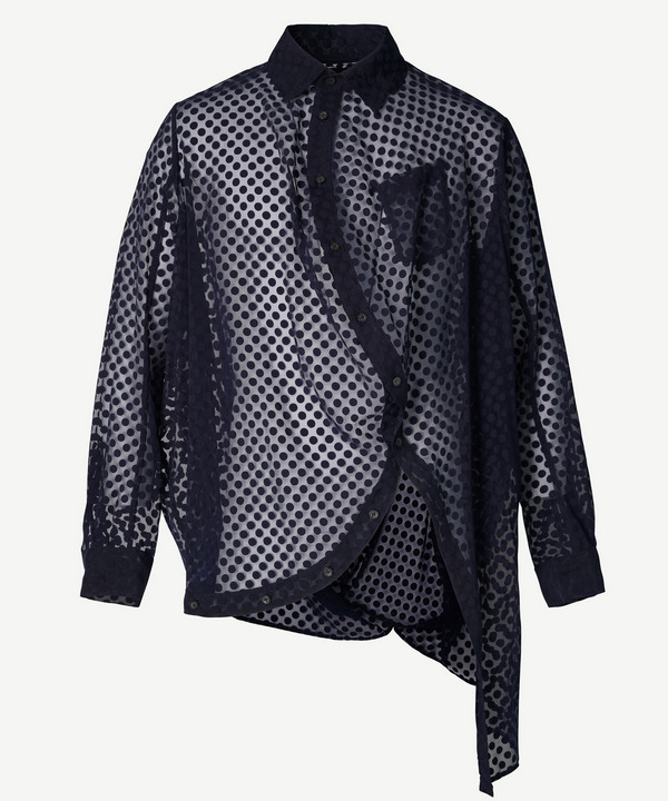 DOT ORGANDY BALL BLOUSE 詳細画像 NAVY 1