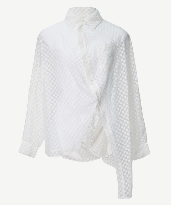 DOT ORGANDY BALL BLOUSE 詳細画像 NAVY 2