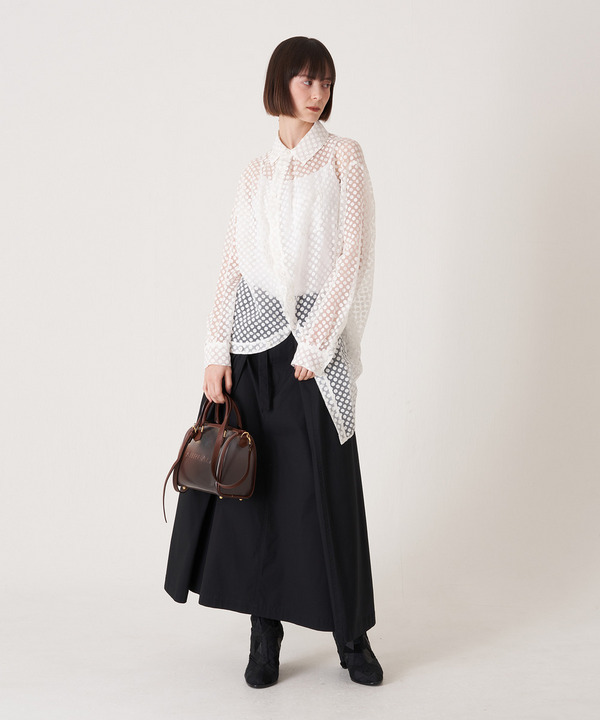 DOT ORGANDY BALL BLOUSE 詳細画像 NAVY 6