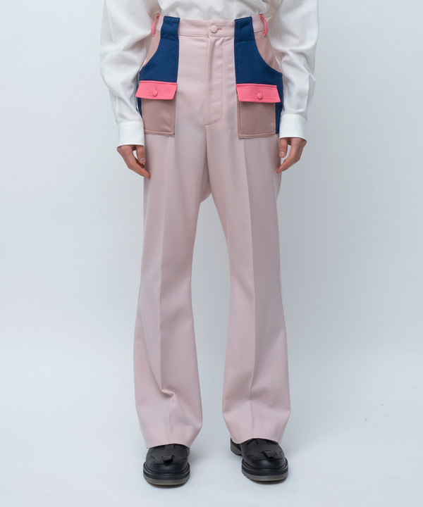 CRAZY PATTERNS BELL BOTTOM PANTS 詳細画像 BEIGE 2