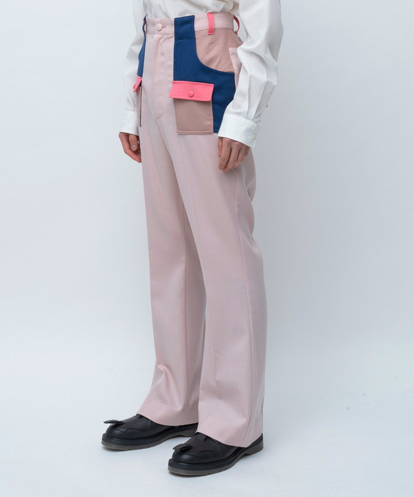 CRAZY PATTERNS BELL BOTTOM PANTS 詳細画像 BEIGE 3