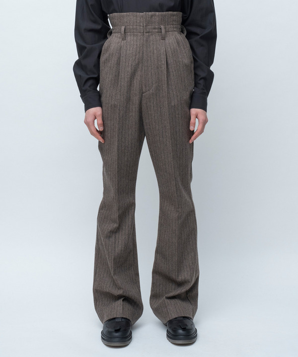PILOT BELL BOTTOM SLACKS CHALK STRIPE 詳細画像 BROWN 1