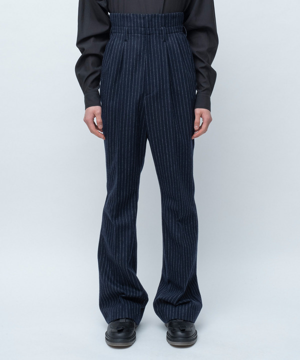 PILOT BELL BOTTOM SLACKS CHALK STRIPE 詳細画像 BLACK 5
