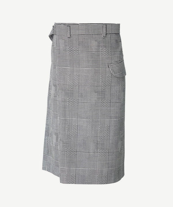 WRAP ASYMMETRY SHORTS RANDAM GLEN CHECK 詳細画像 GRAY 5