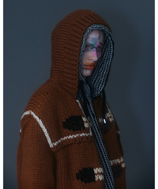 ROPE KNITTING JACQUARD SWEAT HOODIE 詳細画像