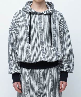 ROPE KNITTING JACQUARD SWEAT HOODIE 詳細画像