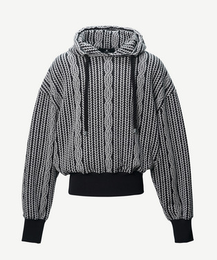 ROPE KNITTING JACQUARD SWEAT HOODIE 詳細画像