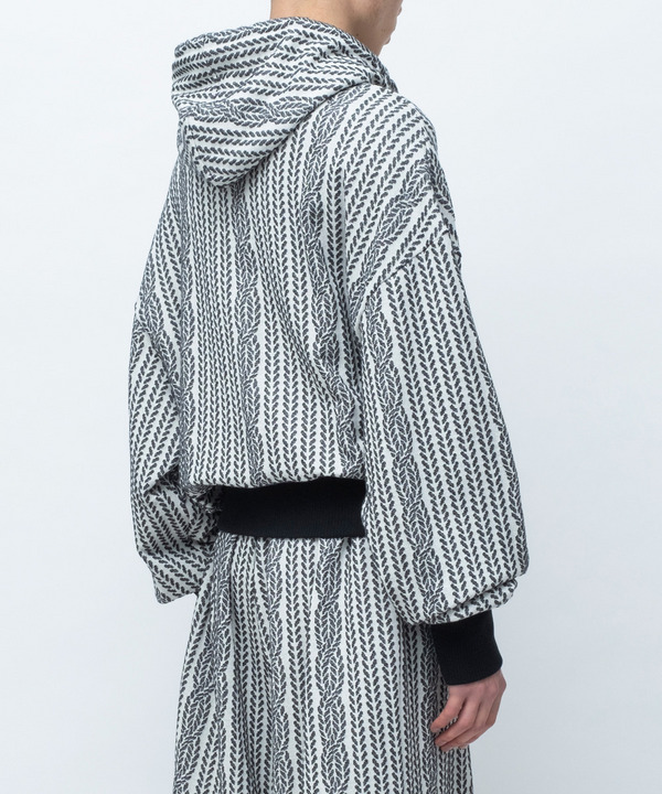 ROPE KNITTING JACQUARD SWEAT HOODIE 詳細画像 WHITE 3