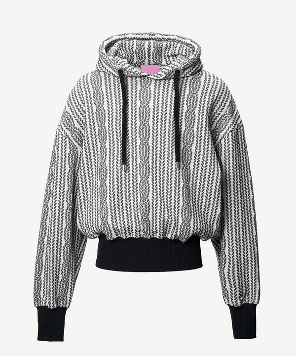 ROPE KNITTING JACQUARD SWEAT HOODIE 詳細画像 WHITE 5