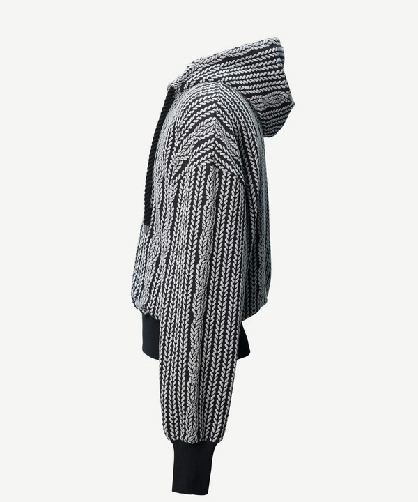 ROPE KNITTING JACQUARD SWEAT HOODIE 詳細画像 WHITE 7