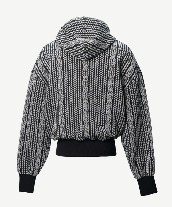 ROPE KNITTING JACQUARD SWEAT HOODIE 詳細画像 WHITE 8