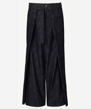 WRAP AZ DENIM WIDE PANTS