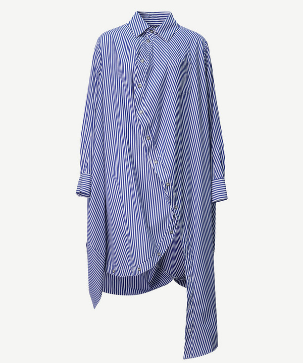 BALL SHIRT ONE PIECE(STRIPE) 詳細画像 BLACK&times;WHITE 2