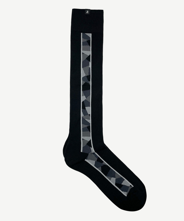 PATCHWORK LINE LONG SOCKS 詳細画像 MONOCHROME 2