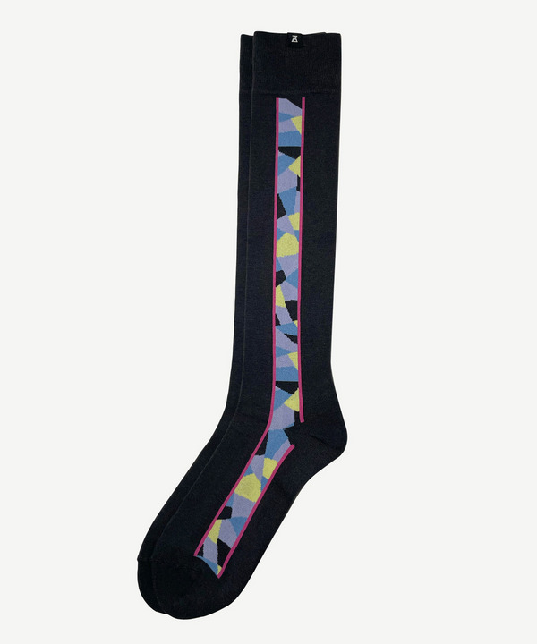 PATCHWORK LINE LONG SOCKS 詳細画像 MONOCHROME 3