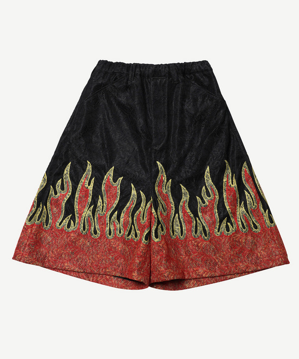 PATCHWORK FIRE LACE SHORTS 詳細画像 BLACK 1