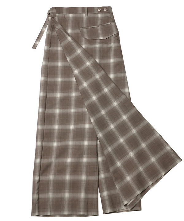 WRAP ASYMMETRY PANTS 詳細画像 BROWN 6