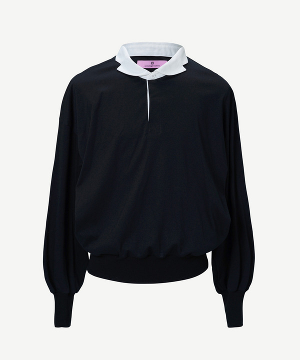 NOTCHED COLLAR POLO SHIRT 詳細画像 BLACK 1
