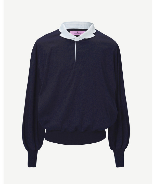 NOTCHED COLLAR POLO SHIRT 詳細画像 BLACK 5