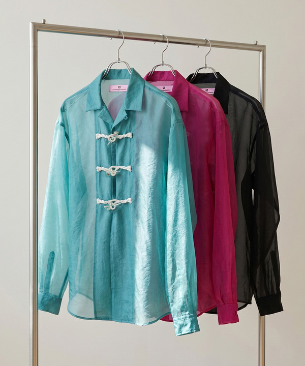FLOWER TOGGLE ORGANDY SHIRTS 詳細画像 BLUE 1