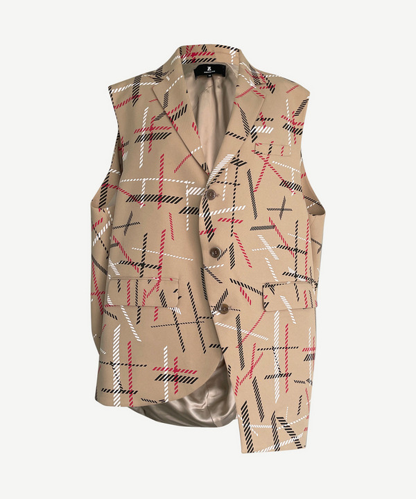 WIND BLOW CHECK BALL JACKET VEST 詳細画像 BEIGE 1