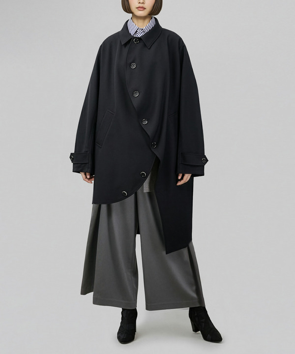 BALL POLYESTER SOUTIEN COLLAR COAT 詳細画像 BLACK 1