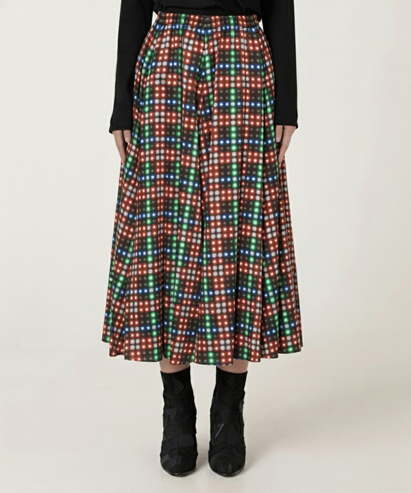 LED CHECK SKIRT 詳細画像 RED 1