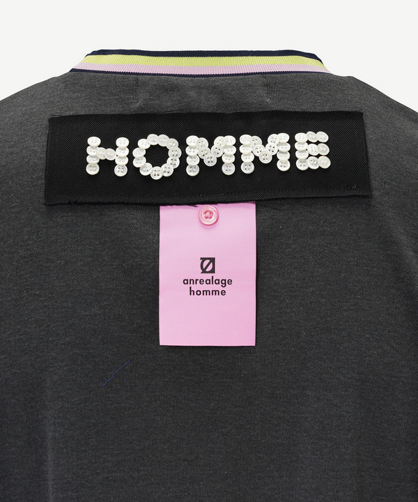 HOMME BUTTON T-SHIRT 詳細画像 CHACOAL GRAY 2