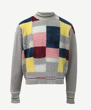 HARUKAHARU PATCHWORK CREW NECK KNIT 詳細画像