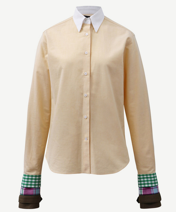 CONTRAST COLLAR SHIRT 詳細画像 YELLOW 1
