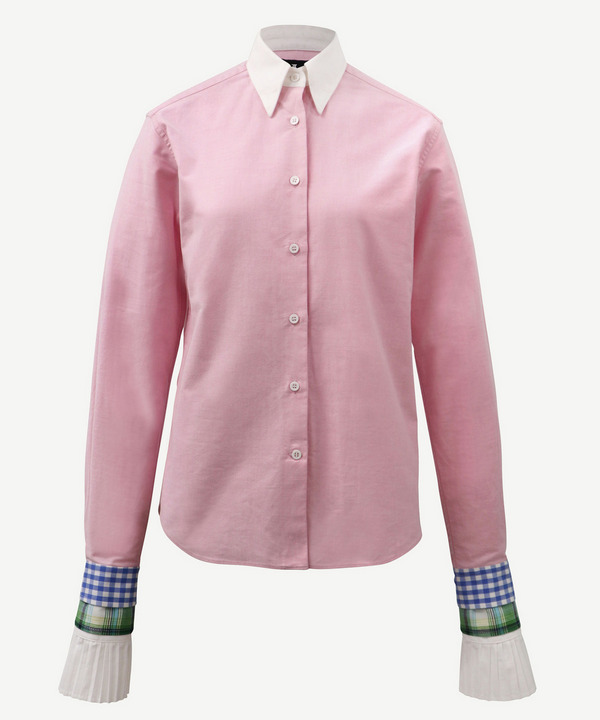 CONTRAST COLLAR SHIRT 詳細画像 PINK 1