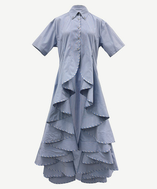 RUFFLED SHIRT DRESS