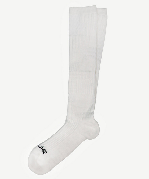 PATCHWORK JACQUARD LONG SOCKS 詳細画像 BLUE 7